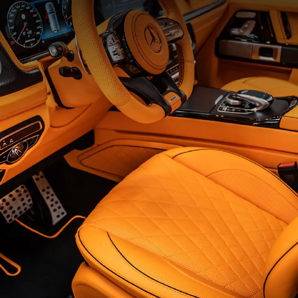 Best leather car seat covers in Dubai made with genuine Italian leather by Blackfeather with custom leather car seats Dubai installation