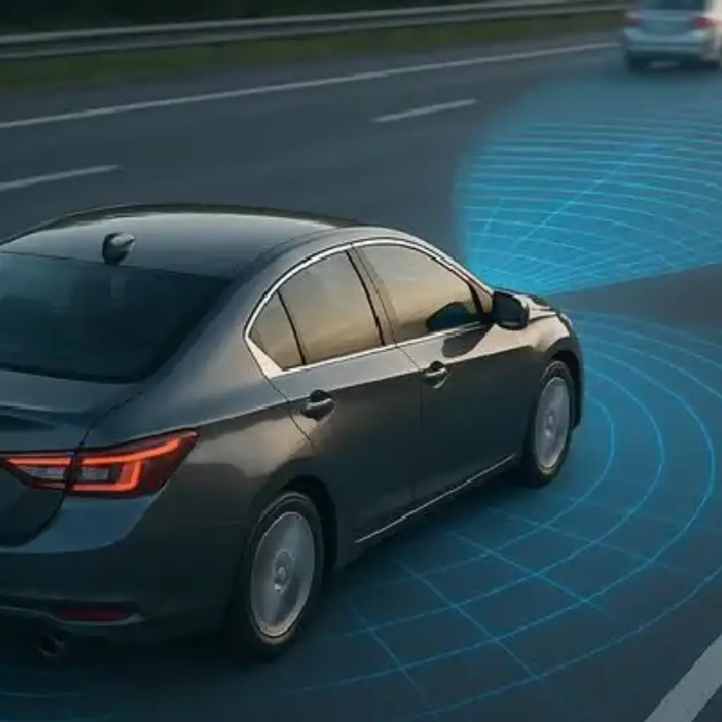 Android car systems using V2X communication and AI-driven android car safety features to detect surrounding vehicles and improve driving comfort technology on smart highways.