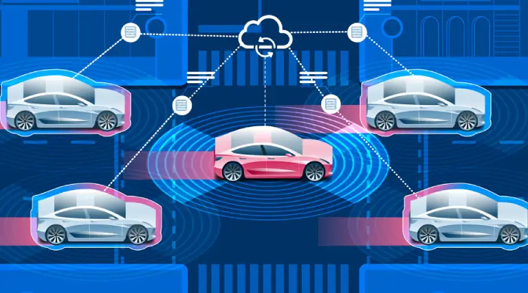 Android car systems connected through cloud network enabling predictive maintenance, android car safety features, and cost-saving driving comfort technology.