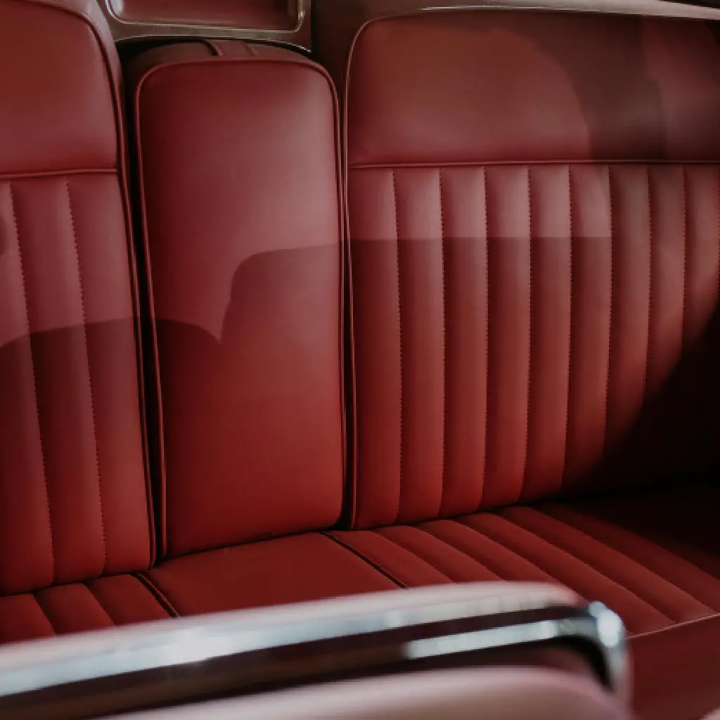 Blackfeather red waterproof leather car seat covers with premium vertical stitching