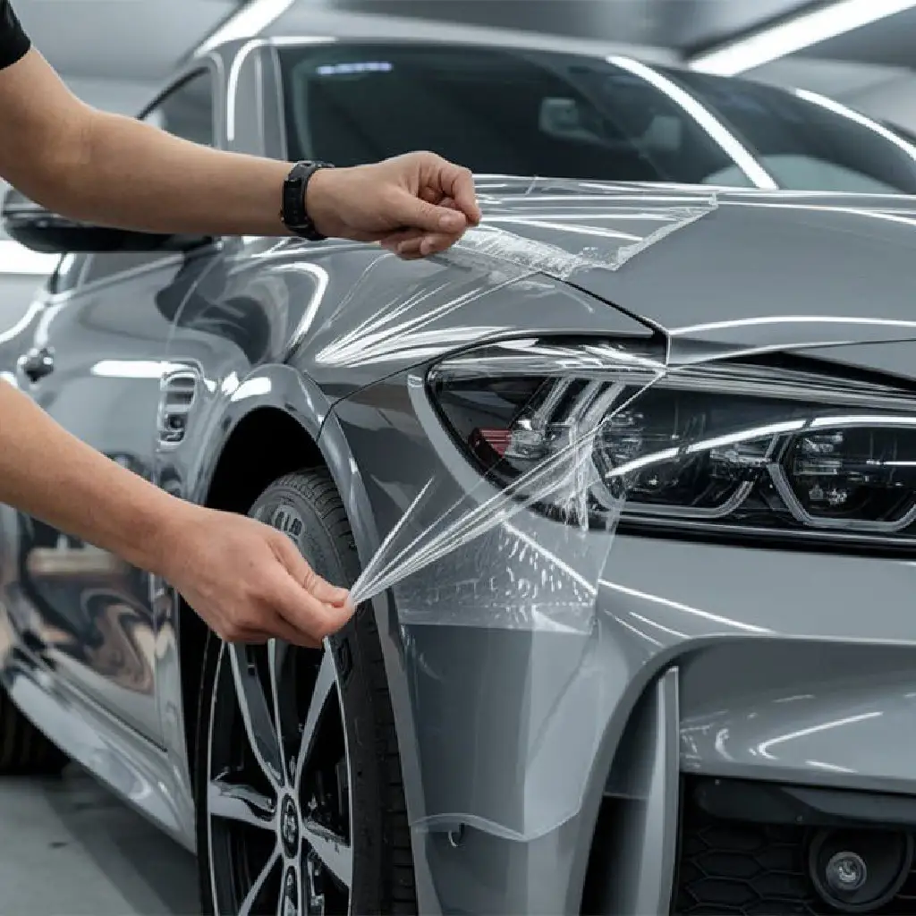 Professional car window tinting installation in Sharjah